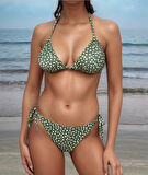 Kadın Yeni Sezon Ayarlanabilir Askılı Çıkarılabilir Pedli Üçgen Bikini Takımı Deniz Plaj Mayo