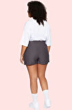 Kadın Şort Etek Dokuma Straight Kalıp Büyük Beden Günlük Hafta Sonu Yaz Aylarının Vazgeçilmezi