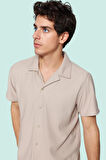 Erkek Regular Fit Apaş Yaka Kısa Kollu Gömlek Rahat Günlük Kullanım Yaz Aylarının Vazgeçilmezi