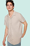 Erkek Regular Fit Apaş Yaka Kısa Kollu Gömlek Rahat Günlük Kullanım Yaz Aylarının Vazgeçilmezi