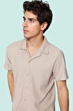 Erkek Regular Fit Apaş Yaka Kısa Kollu Gömlek Rahat Günlük Kullanım Yaz Aylarının Vazgeçilmezi