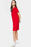Kadın Mini Krep Elbise Cep Detaylı Şık Shift Kalıp Günlük Uzun Ömürlü Premium Kalite