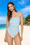 Drape Desenli Mayo Deniz Kıyafeti Yüzme Mayosu Swimsuit Premium Kalite Yaz Koleksiyonu