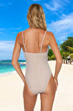 Drape Straplez Mayo Su Sporu Kıyafeti Swimsuit Özel Tasarım Hızlı Kuruyan Banyo