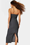Midi Örme Straplez Elbise Bodycon Kalıp Yazlık Günlük Rahat Kullanım Özenle Seçilmiş