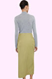 Kadın Midi Boy Yüksek Bel Kemerli Dokuma Etek Renk Günlük Şıklık Yaz Aylarının Vazgeçilmezi