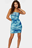 Mini Bodycon Elbise İnce Askılı Örme Kumaş Yazlık Günlük Stil Özenle Seçilmiş Dayanıklı Malzeme