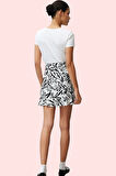 Kadın Şort Etek Desenli Kısa Boy Yüksek Bel Viskoz Dokuma Yazlık Şık Yaz Aylarının Vazgeçilmezi