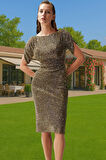 Parıltılı Örme Abiye Elbise Bodycon Kalıp Polyester Karışımlı Yazlık Uzun Ömürlü Seçkin Malzeme