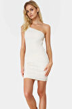 Triko Mini Elbise Tek Kol Bodycon Örme Polyester Pamuk Yazlık Rahat Kullanım Özenle Seçilmiş
