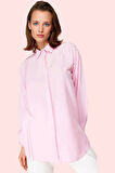 Kadın İncili Detaylı Pamuklu Dokuma Gömlek Günlük Kullanım İçin Yaz Aylarının Vazgeçilmezi