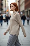 Kadın Oversize Cut Out Detaylı Siyah Triko Kazak Akrilik Fitilli Uzun Kollu Kışlık Kombinlerinize