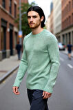 Erkek Fitted Kalıp Bisiklet Yaka Seamless Reglan Kol Basic Triko Kazak Sonbahar Kış Şıklığı