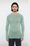 Erkek Fitted Kalıp Bisiklet Yaka Seamless Reglan Kol Basic Triko Kazak Sonbahar Kış Şıklığı
