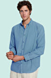 Erkek Uzun Kollu Pamuklu Gömlek Basic Siluet Günlük Kullanım Hafta Sonu Yaz Aylarının Vazgeçilmezi