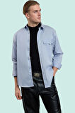 Erkek Oversize Fit Cep Detaylı Pamuk Gömlek Günlük Stil Hafta Sonu Yaz Aylarının Vazgeçilmezi