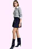 Kadın Pileli Dokuma Etek Yüksek Bel Kemerli A line Finike Günlük Kullanım Kaliteli Malzeme
