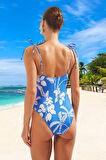 Drape Desenli Mayo Plaj Ve Havuz İçin Premium Kalite Mayosu Swimsuit