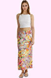 Kadın Maxi Boy Çok Çiçek Desenli Balık Etek Yazlık Günlük Hafta Sonu Yaz Aylarının Vazgeçilmezi