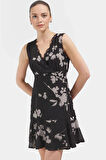 Çiçekli A line Mini Şifon Elbise Yazlık Günlük Kullanım Dayanıklı Malzeme Kaliteli İşçilik