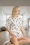 Kadın Yazlık Kısa Kollu Pamuklu Pijama Takımı Rahat Ev Giyim Seti Özenle Seçilmiş Şık Görünüm