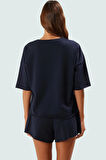 Kadın Oversize Pamuklu Şortlu Takım Rahat Yazlık Mükemmel Uyum Modern Stil Kullanım