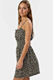 Çiçekli Mini Elbise Örme Kumaş Bodycon Kalıp Günlük Tarz Uzun Ömürlü Özenle Seçilmiş