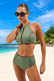 Halter Bikini Takımı Yaz Koleksiyonu Premium Kalite Şık Detaylı Plaj Ve Havuz İçin