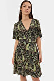 A line Mini Viskoz Elbise Desenli Yazlık Rahat Günlük Mükemmel Uyum Dayanıklı Malzeme Konforlu Kesim