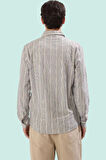 Erkek Regular Fit Çizgili Uzun Kollu Gömlek Pamuk Günlük Kullanım İçin Yaz Aylarının Vazgeçilmezi