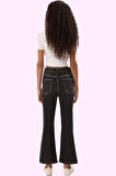 Kadın Crop Flare Jean Normal Bel Uzun Boy Comfort Dokuma Günlük Kullanım Dayanıklı Malzeme