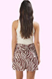 Kadın Zebra Desenli Mini Örme Etek Yüksek Bel Kalem Kalıp Yazlık Günlük Yaz Aylarının Vazgeçilmezi