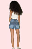 Kadın Yüksek Bel Geniş Paça Denim Şort Pamuk Yaz Aylarının Vazgeçilmezi Stilin Buluştuğu Yer