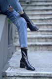 Kadın Streç Küt Model Bootie Siyah