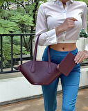 Kadın El ve Omuz Kullanımlı Çıkarılabilir Cüzdanlı Modern Kesim Shopper Çanta