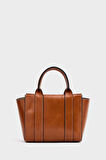 Kadın Mini Tote Çanta El ve Omuz Kullanımına Uygun Modern Gold Tokalı Tasarım