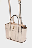 Kadın Mini Tote Çanta El ve Omuz Kullanımına Uygun Modern Gold Tokalı Tasarım