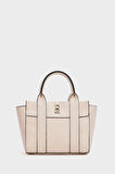 Kadın Mini Tote Çanta El ve Omuz Kullanımına Uygun Modern Gold Tokalı Tasarım