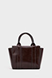Kadın Mini Tote Çanta El ve Omuz Kullanımına Uygun Modern Gold Tokalı Tasarım
