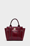 Kadın Mini Tote Çanta El ve Omuz Kullanımına Uygun Modern Gold Tokalı Tasarım