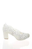 Kadın Moda Şık Sedef Inci Taş Işlemeli Gelin Ayakkabı Topuklu Düğün Nişan Gece Abiye Ayakkabı