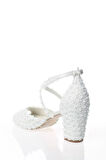Kadın Moda Beyaz Sedef Inci Taş Işlemeli Gelin Ayakkabı Topuklu Düğün Nişan Gece Abiye Ayakkabı