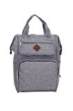 Termal Bölmeli Gri Anne Bebek Sırt Çantası Geniş Hacimli Bebek Bakım Çantası Bebek Arabası Uyumlu