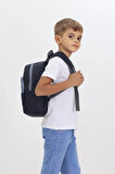 Sincap Figürlü Siyah Anaokulu Kreş Çantası 4 Bölmeli Erkek Kız Çocuk Sırt Çantası