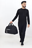 Siyah Spor ve Seyahat Çantası – Ayakkabı Bölmeli, Su Geçirmez, Omuz Askılı Antrenman Çantası