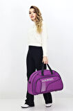 Mor Spor ve Seyahat Çantası – Ayakkabı Bölmeli, Su Geçirmez, Omuz Askılı Antrenman Çantası