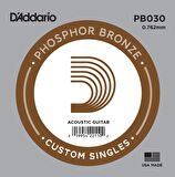 DADDARIO PB030 AKUSTİK TEK TEL, PHOSPHOR BRONZE WOUND, D-(RE)