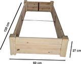 Bahçesan Panel Sistem Yüksek Sebze Yatağı/Ahşap Sebze Tarhı/Çıralı Çam 60x120x27