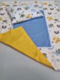 %100 Organik Pamuk Pazen Bebek Battaniyesi Ebat 80 X 90 Yıldız Desen