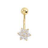 Altın Taşlı Çiçek Piercing (PC0011)